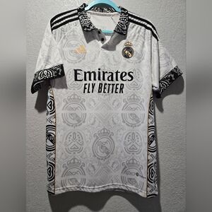 adidas White and Black Soccer Jersey